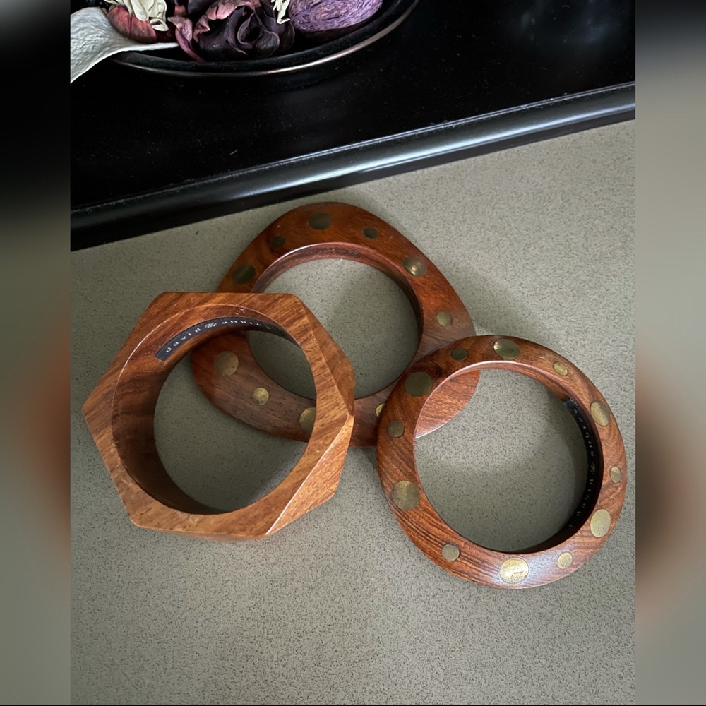 Set of 3 David Aubrey Wooden Bangles